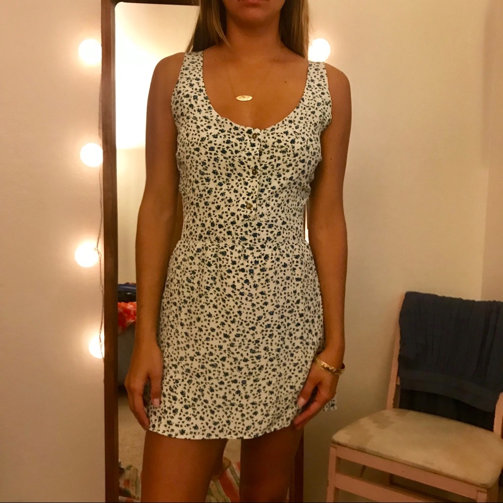 NWT Blue and white floral silk dress from Myne